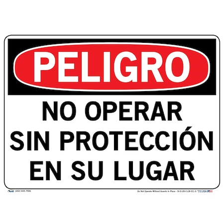 Vestil Vinyl Label Sign, 10-1/2" Height, 14-1/2" Width, Vinyl Label, Rectangle, Spanish SI-D-28-C-LB-011-S